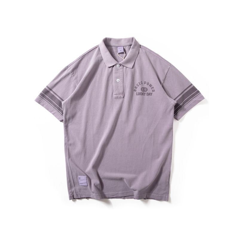 American Retro Polo Shirt Men's Short-Sleeved Summer New Style Washed Pique Cotton Top Versatile Loose Casual Half-Sleeve