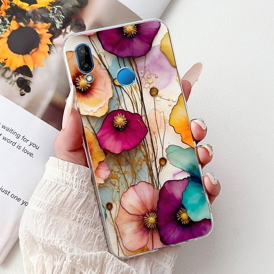 Case For Huawei P20 Lite Cover ANE-LX1 ANE-LX2 ANE-LX3 New Fashion Butterfly Soft Silicon Cover For Huawei P20Lite Nova 3e Funda