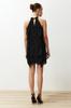 Women's Dress New Season Fashion Black Polka Dot Flounced Chiffon Lined Mini Woven Dress