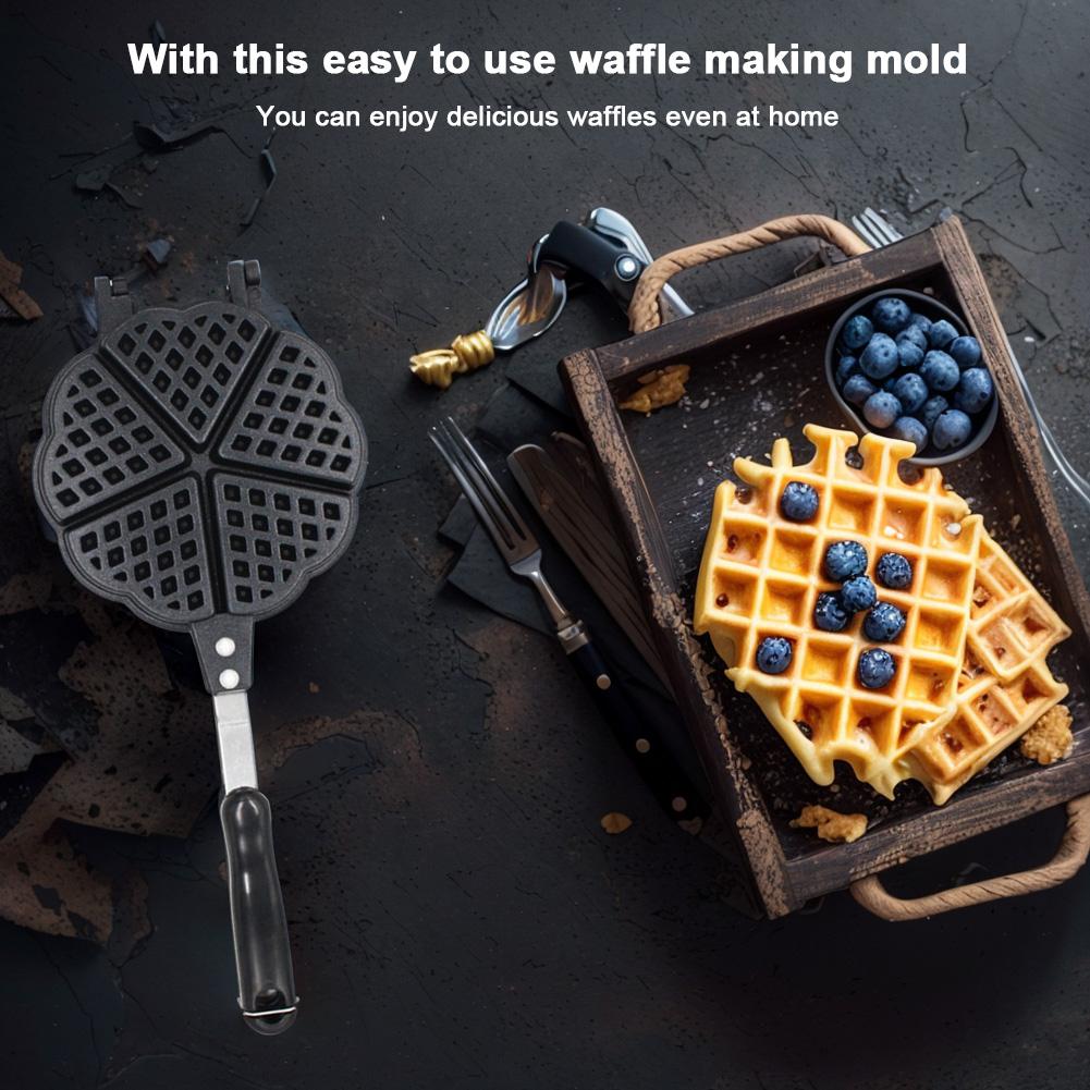 Waffle Pancake Baking Barbecue Oven Mold Love Heart Shape Sandwich Toaster Maker Non-Stick Aluminum Alloy Breakfast Waffle Molds
