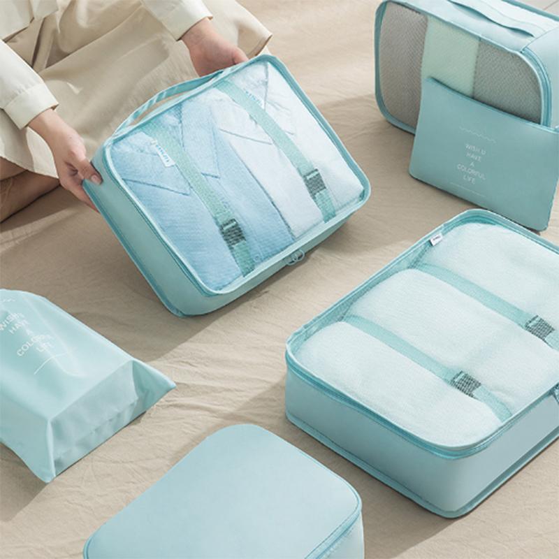 7 шт. Органайзер для путешествий большого размера, портативный органайзер для чемодана, сумка для одежды, обуви, косметики, органайзер для багажа, дорожная сумка для хранения