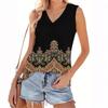 Женский модный повседневный летний жилет с V-образным вырезом и цветочным принтом