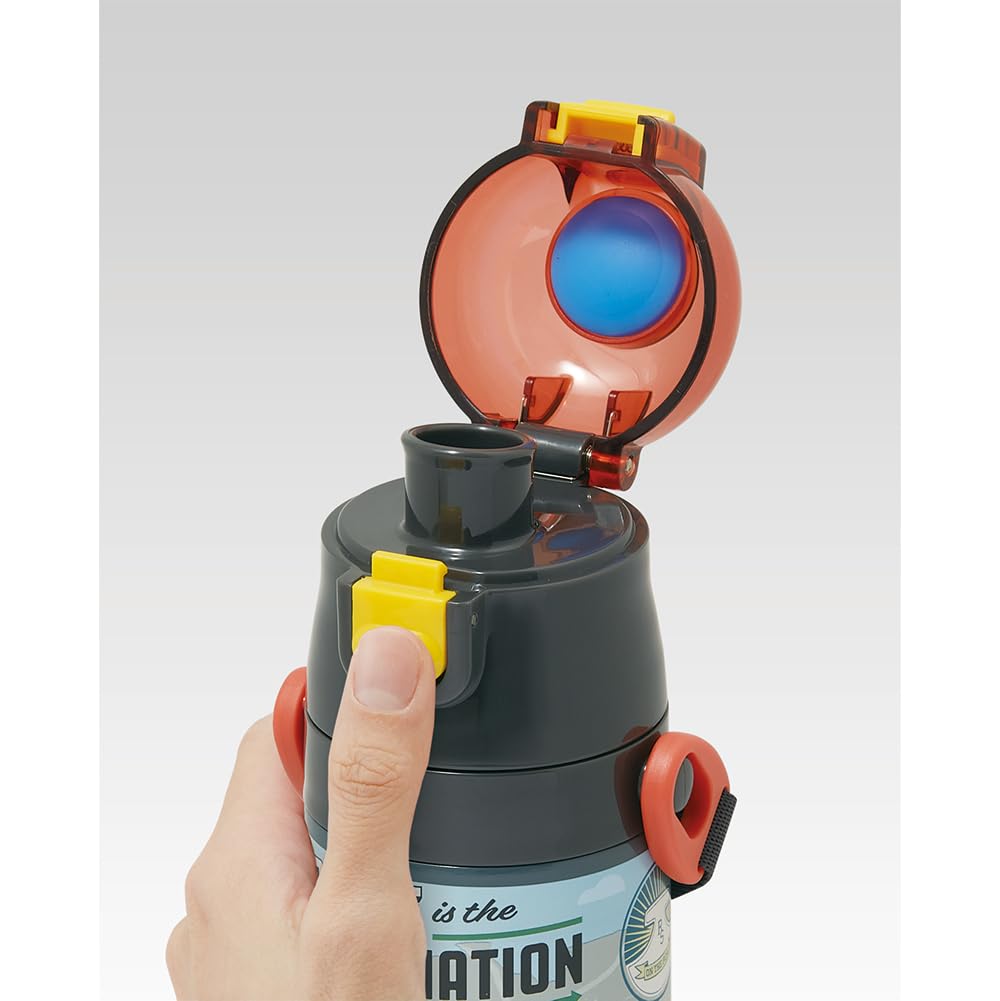 Skater Children's Water Bottle, 2-Way, 470ml (Direct Drink) or 430ml (Cup), Disney Cars 24, Boys, Stainless Steel, Insulated, Lightweight, Sports