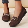 Fashion New Women Moccasins Flats Shoes Ladies Genuine Leather Shoes Woman Loafers Slip On Comfy Shoes Ladies Casual Shoes Size 44