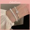 Exquisite Irregular Silver Pearl Layering Bracelet Chic Fashionable Jewelry