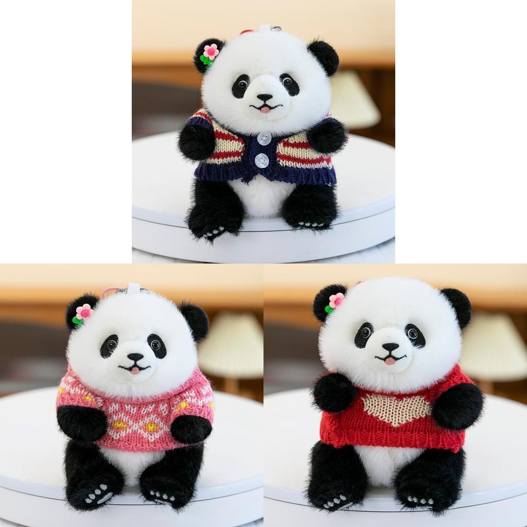 Adorable Panda Cute Sweater Plush Toy Keychain Bag Decoration Birthday Gift