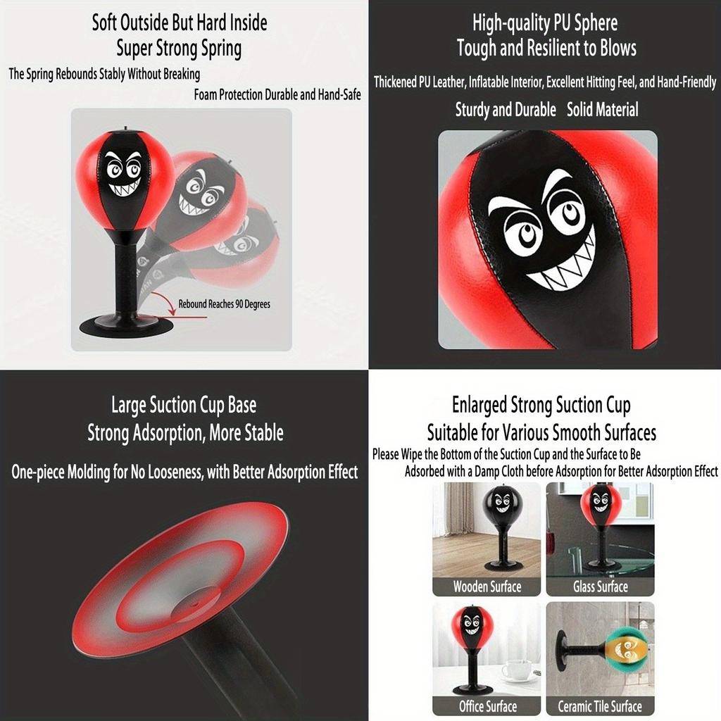 Настольный боксерский скоростной мяч для снятия стресса, с прочной пружиной, ударопрочный и веселое дополнение к вашему рабочему пространству