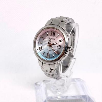 Б/у CASIO SHEEN Женские Розовый Циферблат Сапфировое Стекло На Солнечной Батарее Рабочие