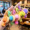 Cute Silicone Steamed Bun Keychain Cartoon Wrist Strap Lightweight Key Organizer for Women Purse Backpack Accessories