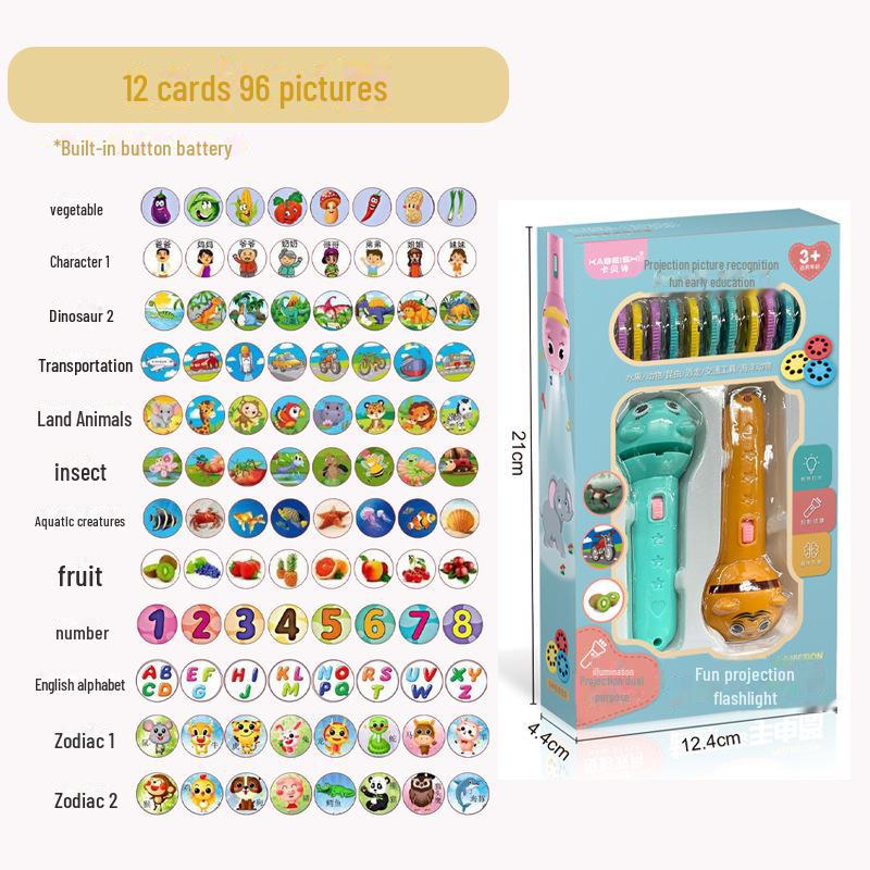 Фонарик-проектор для раннего развития детей - интерактивный ночник в подарок для мальчиков и девочек