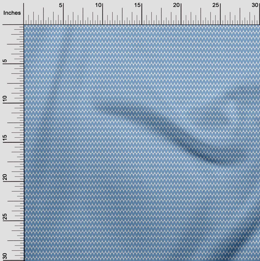 oneOone Cotton Flex Blue Fabric Geometrical Dress Material Fabric Print Fabric By The Yard 40 Inch
