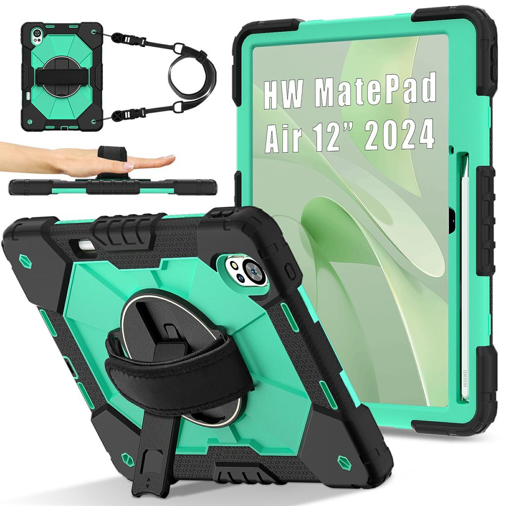 Для Huawei MatePad Air (2024) Чехол-подставка Силикон+ПК Чехол для планшета с плечевым ремнем