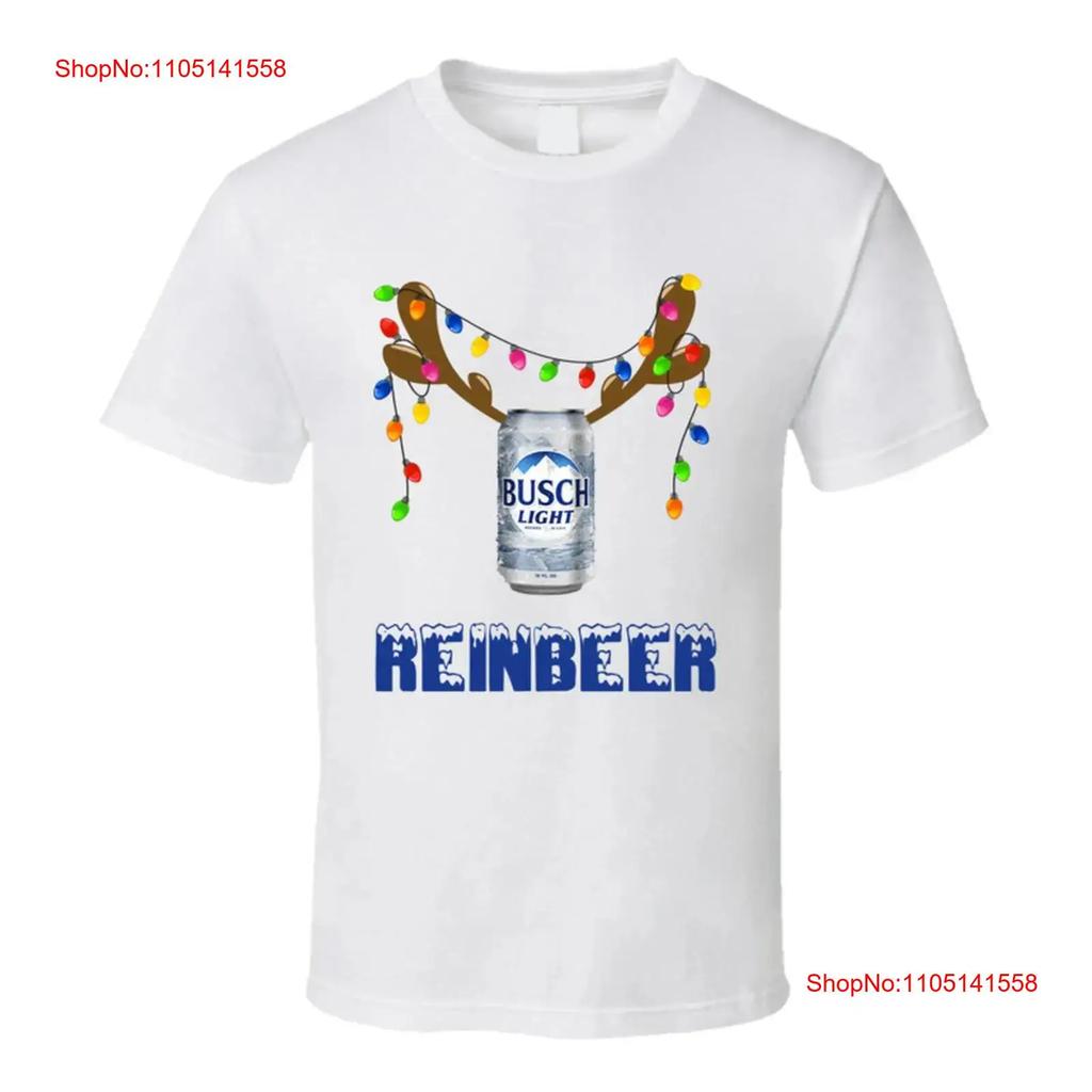 Busch Light Reinbeer Funny Beer Lager Fan Christmas T Shirt Vintage Comfortable Graphic Casual Homme Fashion Stylish