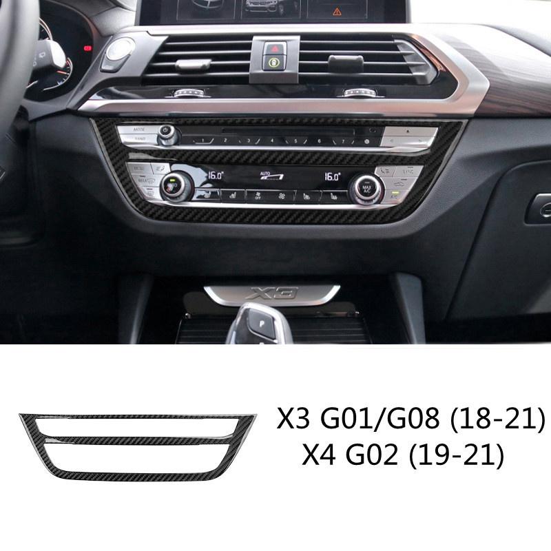 Наклейка из углеродного волокна для BMW X3 X4 18-21 g01 g02 g08, внутренняя рамка автомобиля, отделка приборной панели, декоративные наклейки