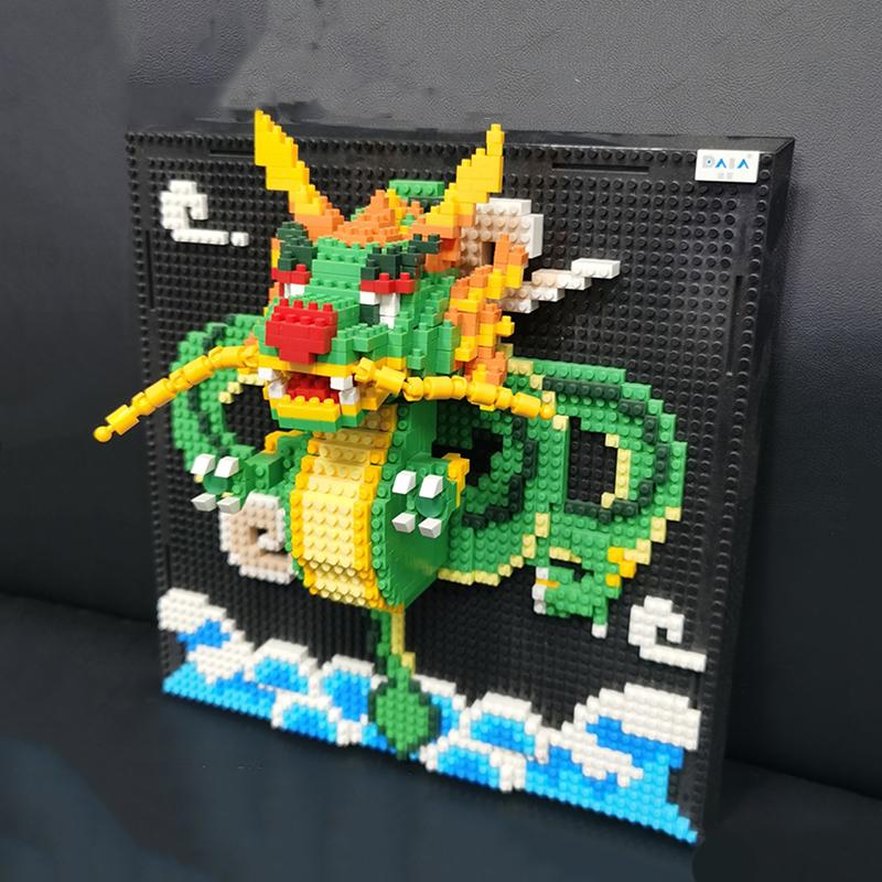 Слон 3D DIY Строительные Блоки Лоог Дракон Тигр Олень Лось Голова Животного Настенная Роспись Дом Мини Алмазные Кирпичи Детская Игрушка Подарок для Мальчиков