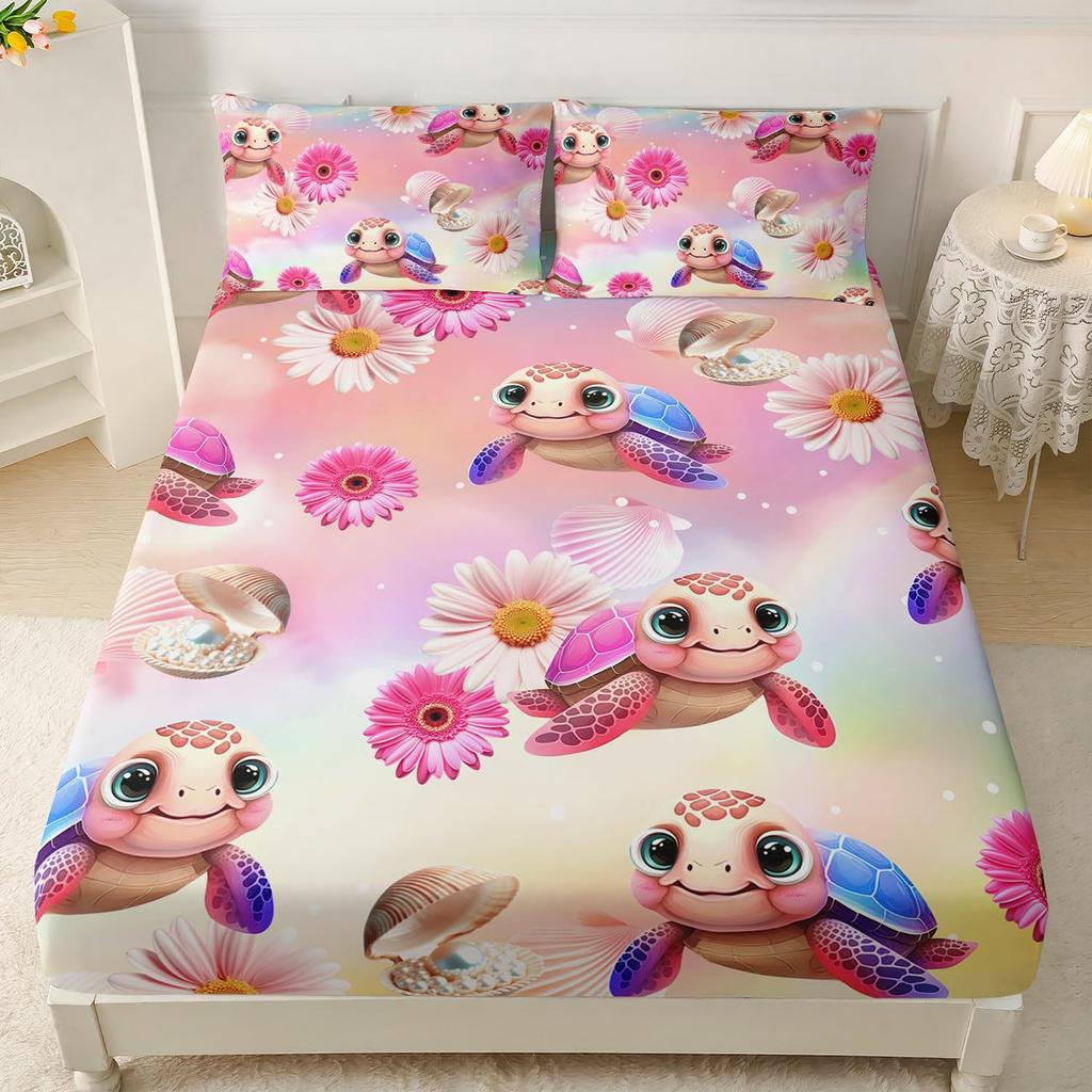 Постельный набор из трех предметов с рисунком морского животного дельфина, с цифровой печатью, для двуспальной кровати