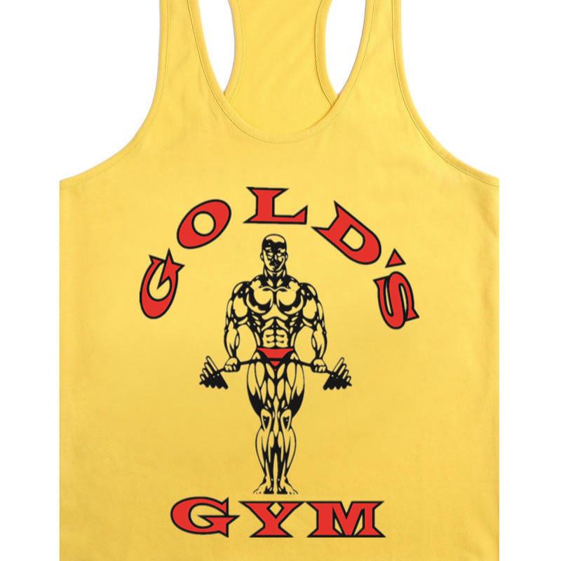 Мужская майка без рукавов Gold's Gym для бодибилдинга и фитнеса с графическим принтом и стилем борцовка