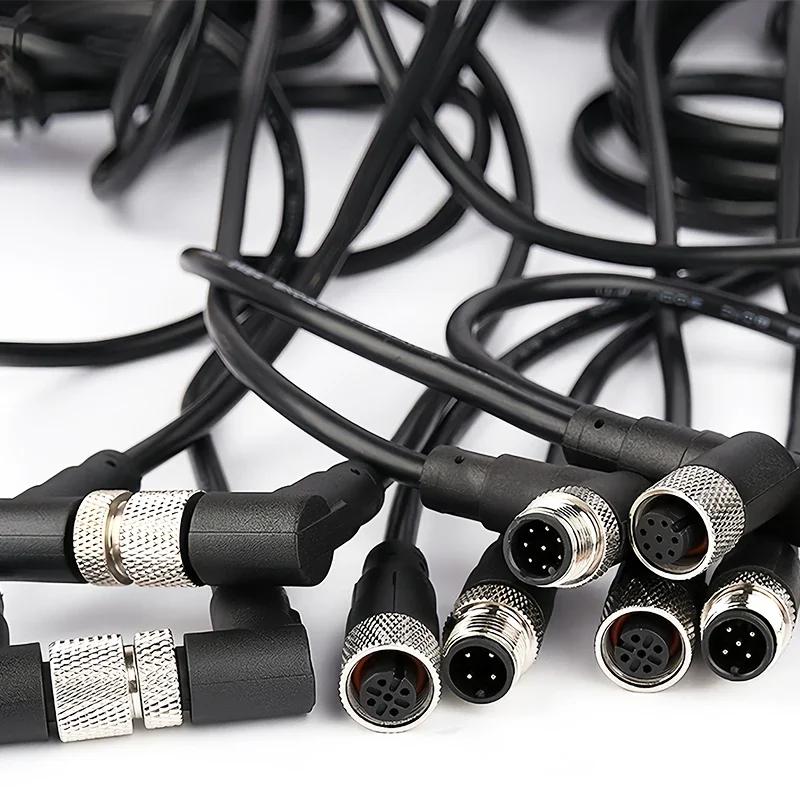 2 метра разъем датчика M12 водонепроницаемый кабельный разъем Male&Female 4 5 8 12Pin ПВХ Интегрированные литьевые разъемы M12