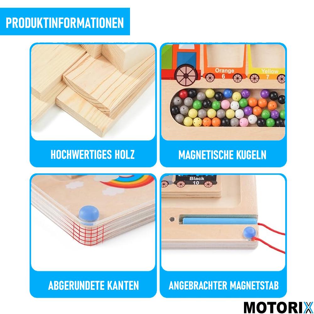 MOTORIX Magnetic Number Labyrinth Toy Educational Toy Made of Wood