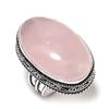 Rose Quartz Gemstone 925 Sterling Silver Gift Jewelry Ring Size 7.5