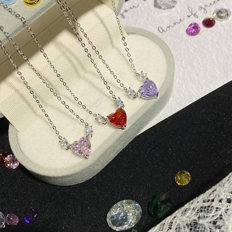 Серебряное ожерелье-сердце Clear Sky S925 для женщин с фианитами, закрепленными методом микро-пайки
