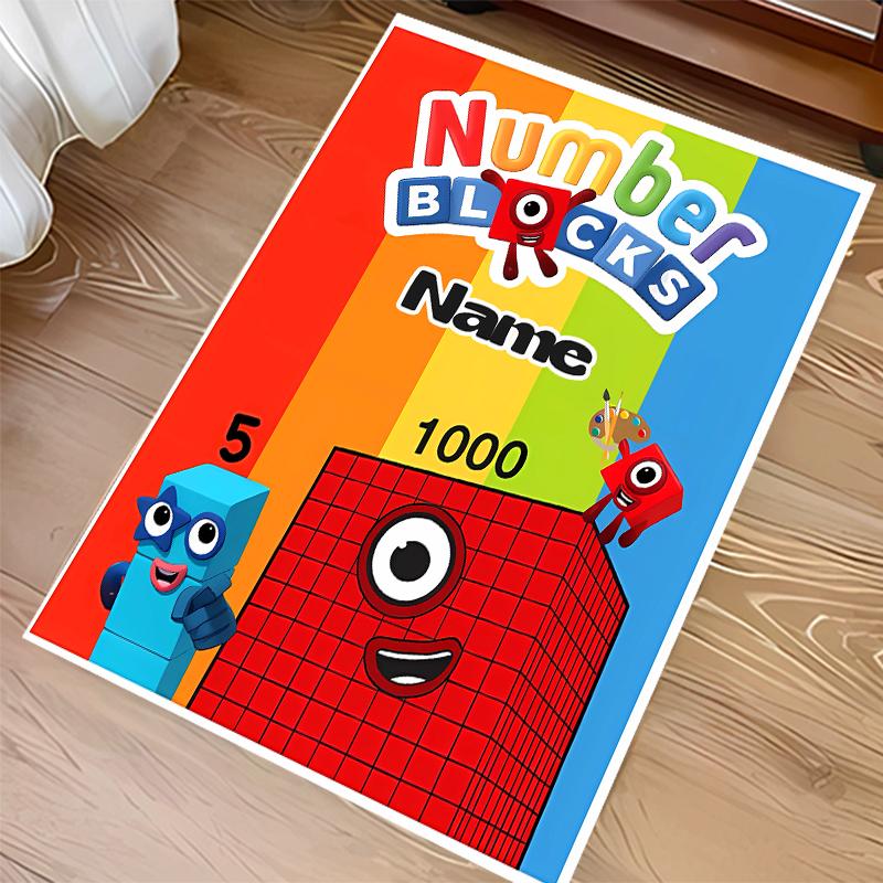 Custom personalization Numberblocks Print Area Rug - Soft, Washable Non-Slip Indoor Mat,Living Room,Home&Office Decorative Rug