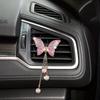 Fashionable Female Style Car Air Vent Perfume Decorative Clip, Cute Air Freshener With Rhinestone-studded Butterfly Tassel