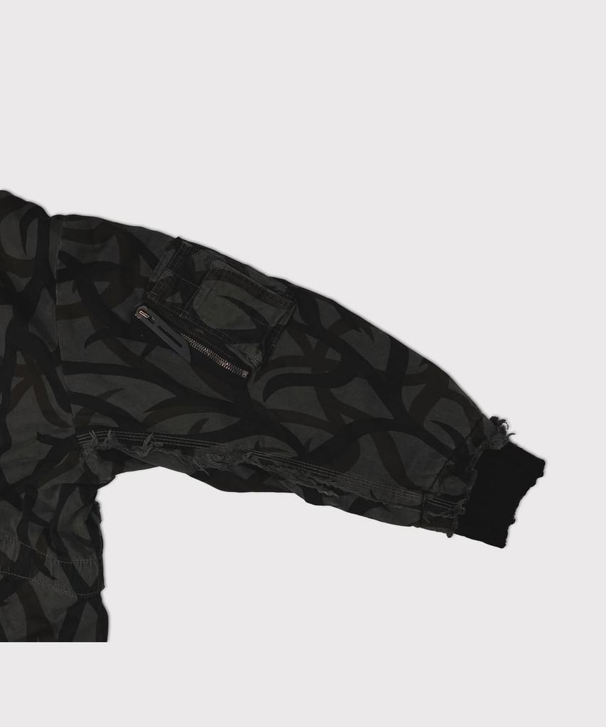 Minus Slash Seam Tribal Camouflage Flight Jacket 20Yeas Bk(Aged Twill) - Black Lining