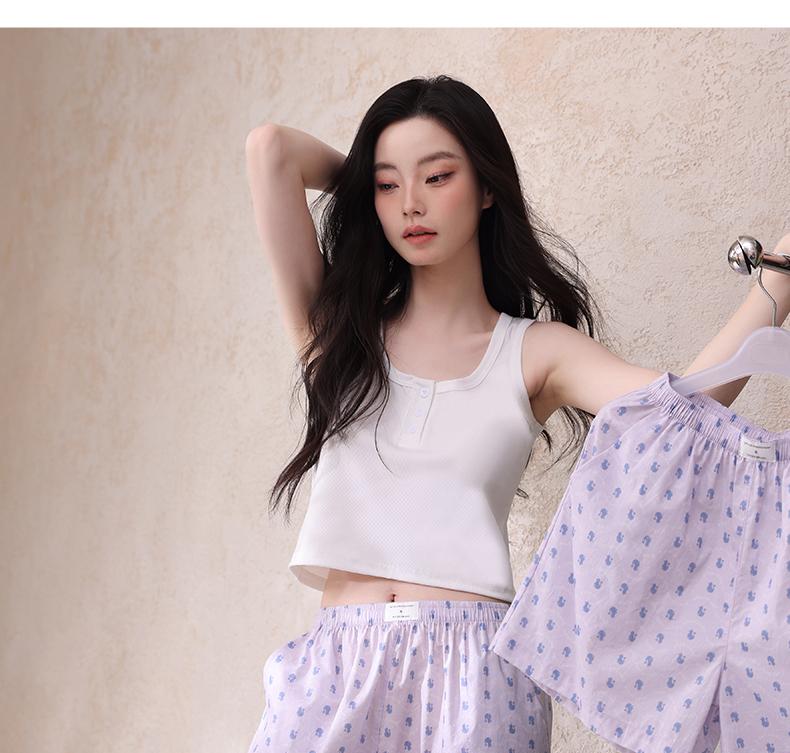 Xuan Liang Women's Woven Pure Cotton Summer Sleeping Pants
