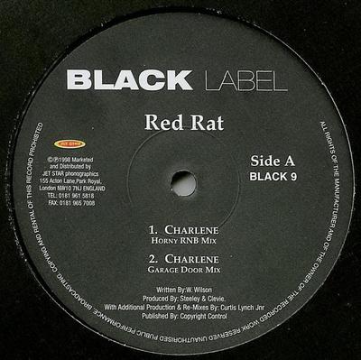 12-дюймовая пластинка RED RAT Charlene BLACK9 Black Label 1998 UK Танцевальная Электроника Б/у