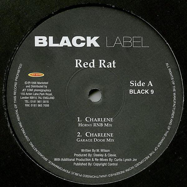 12-дюймовая пластинка RED RAT Charlene BLACK9 Black Label 1998 UK Танцевальная Электроника Б/у