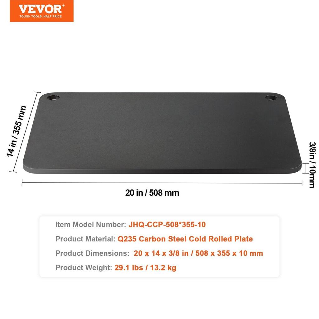 Pizza Steel, 20" x 14" x 3/8" Pizza Steel Plate for Oven, Pre-Seasoned Carbon Steel Pizza Baking Stone with 20X Higher Conductivity, Heavy Duty