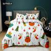 Рождественский комплект постельного белья с принтом Санта-Клауса и оленей Счастливого Рождества Рождественский комплект одеяла из полиэстера Мягкое постельное белье