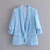 Spring and Autumn Commuter Urban Leisure Versatile Candy Women's Pleated Sleeve Blazer