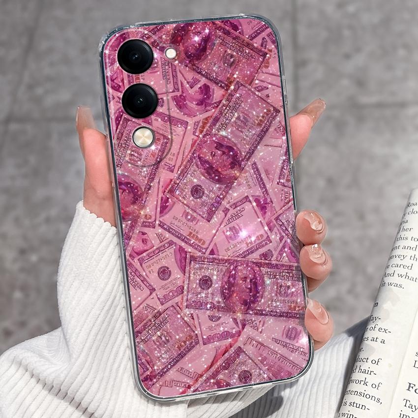 Модный чехол для Vivo Y04 Y02 Y02a Y02s Y400 Pro X200 Ultra X200s Чехол для телефона Милый Кот Панда Чехол Прозрачный ТПУ Мягкий Силикон Ударопрочный Корпус