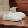 Autumn leather casual board shoes punching breathable sports white shoes fashion