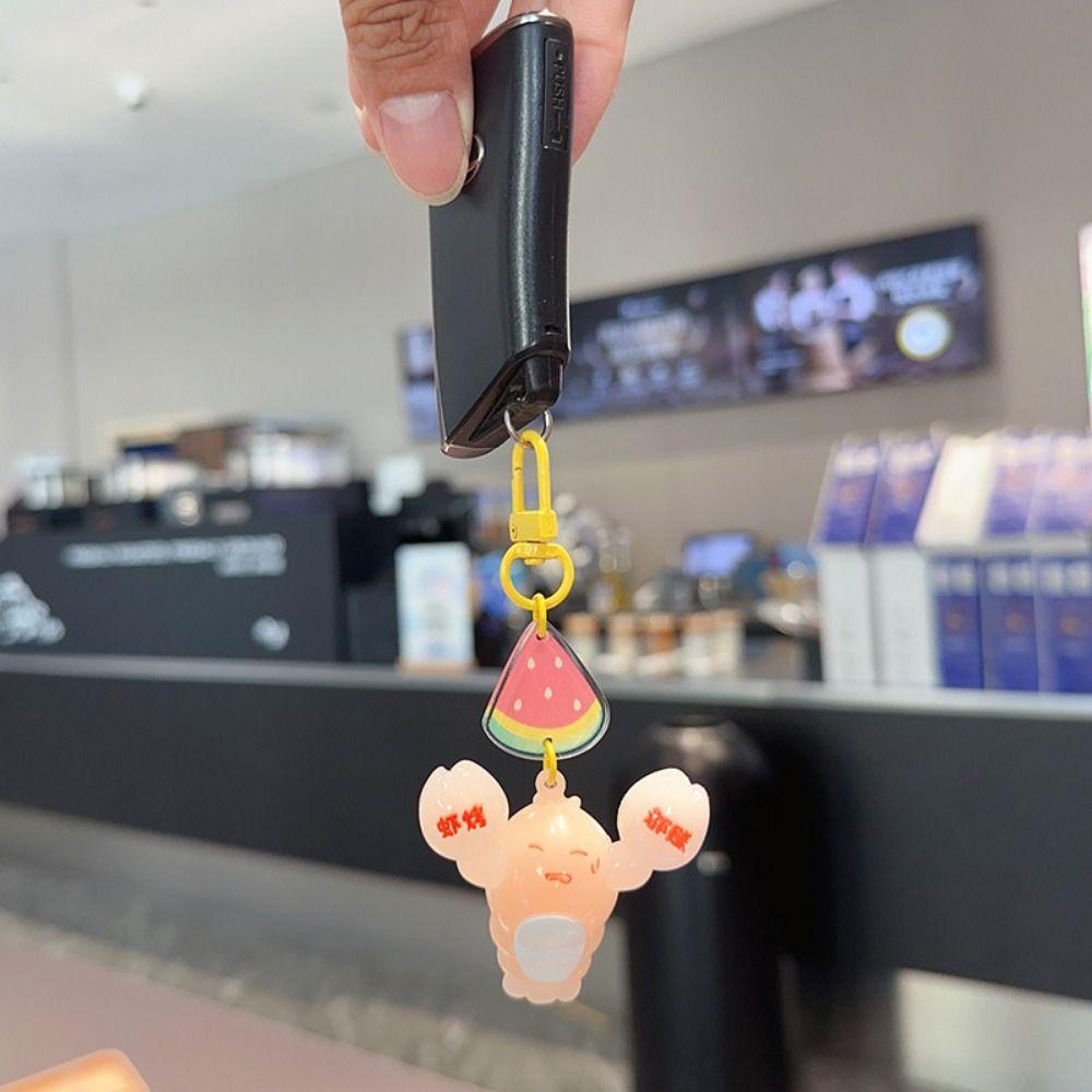 Shrimp Crab Car Key Pendant Uv Sensitivity Bag Hanging Decoration  Backpack