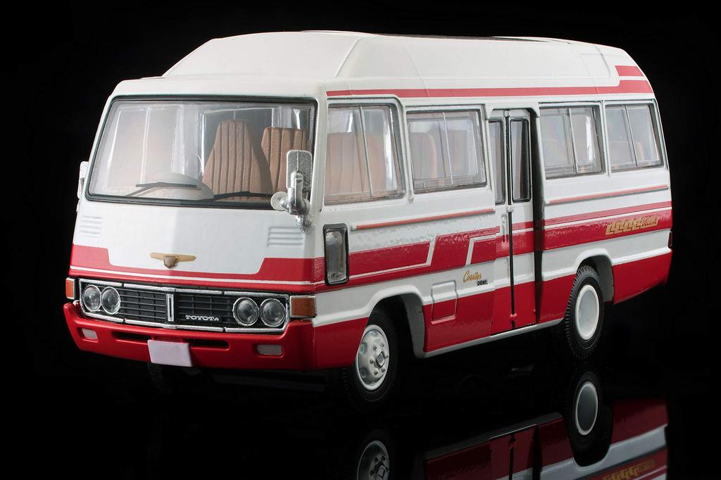Tomica Limited Vintage Toyota Coaster High Roof Deluxe Car Finished Product 1/64 LV-184b White/Red