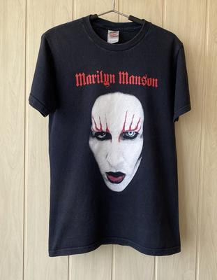 Винтажная футболка унисекс Marilyn Manson Guns God and Government Черная 2002 года KH13324
