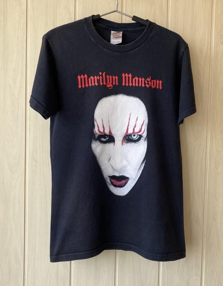 Винтажная футболка унисекс Marilyn Manson Guns God and Government Черная 2002 года KH13324