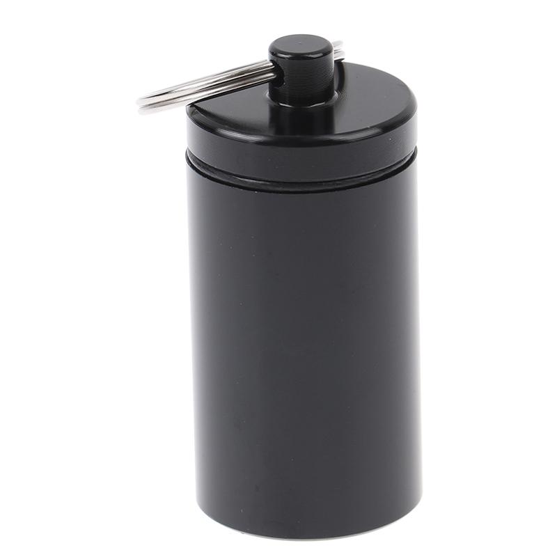 Compact Aluminum Alloy Medicine Container – Portable, Waterproof Pill Case with Keychain for On-the-Go Storage
