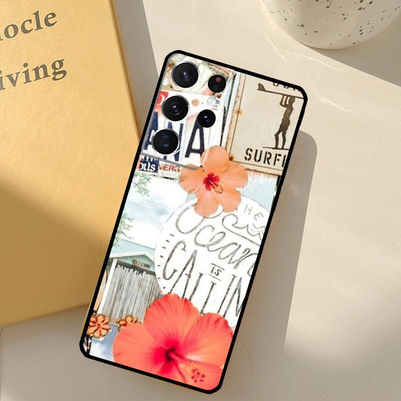 Летний эстетичный коллаж Чехол для телефона Для Samsung Galaxy S25 Ultra S20 S21 S22 S23 S24 Plus S9 S10 S25 FE Чехол-оболочка