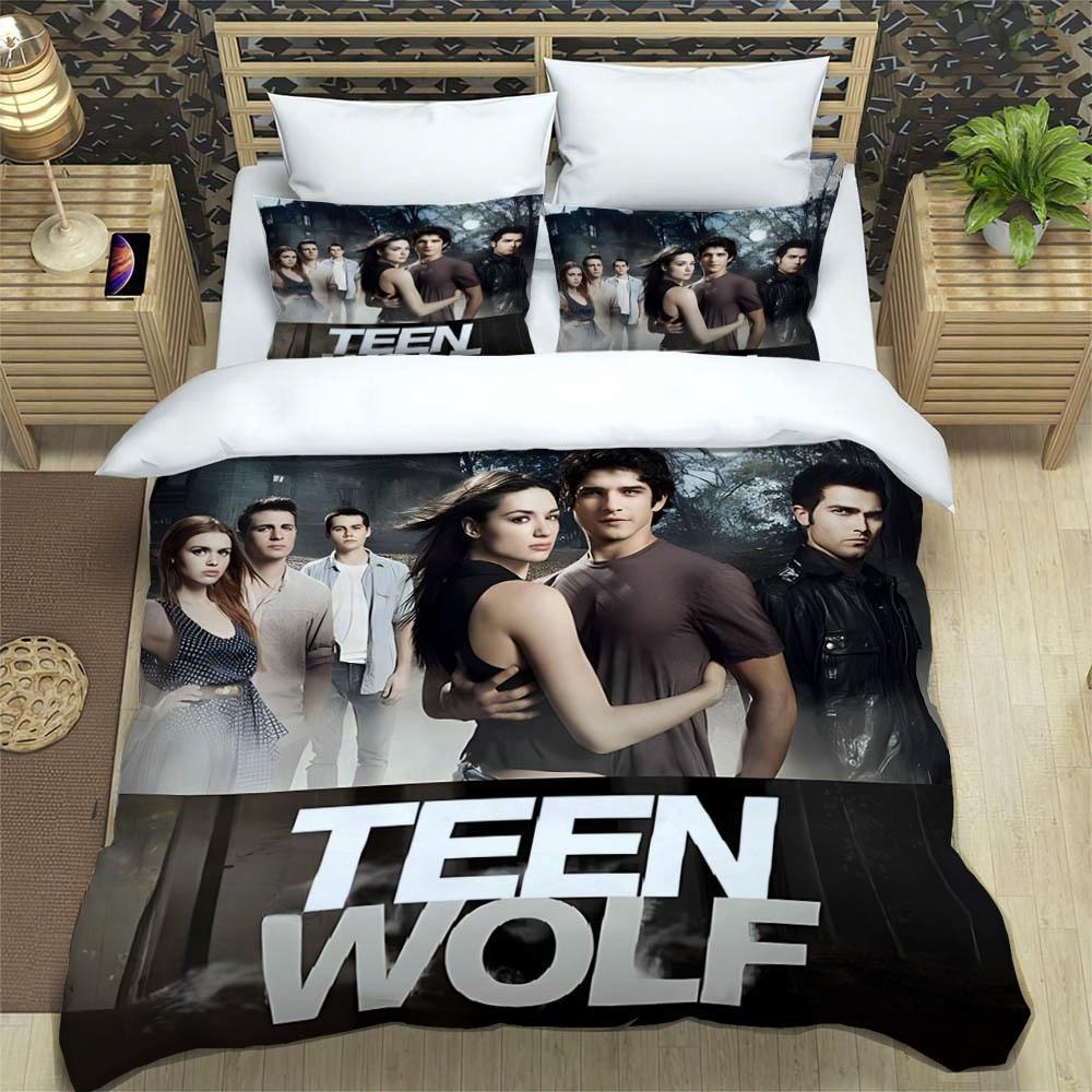 Fashion Tv Series Teen Wolf Bedding Collection Single Twin Full Queen King Size Bed Collection Adult Kid Bedroom Duvetcover Collection Home Textile