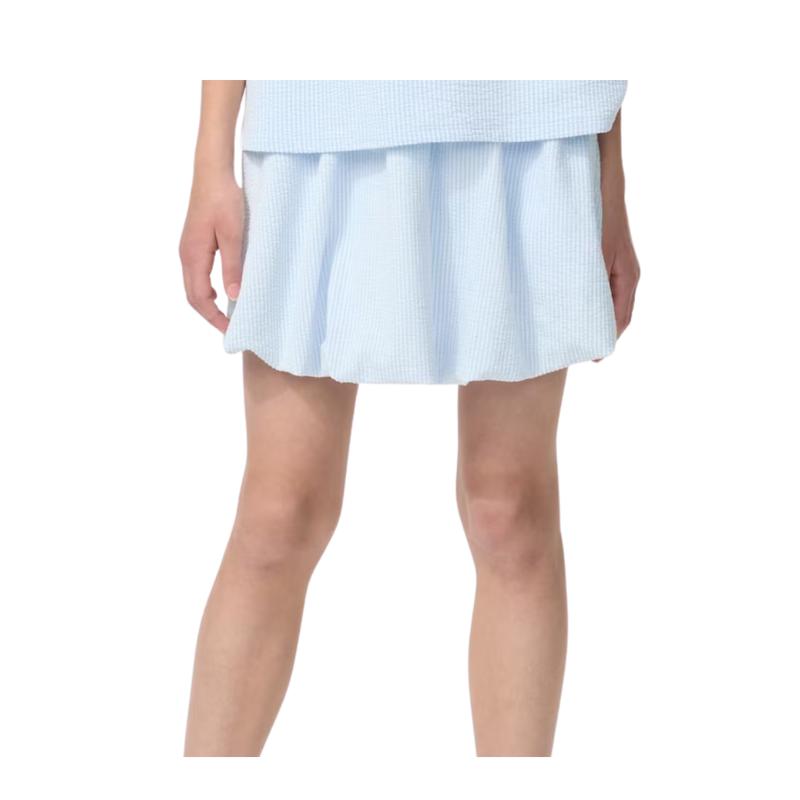 Uniqlo 486220 Девочки Трикотажная Мини-юбка Муслин БЕЛЫЙ СВЕТЛО-ГОЛУБОЙ Дети Япония