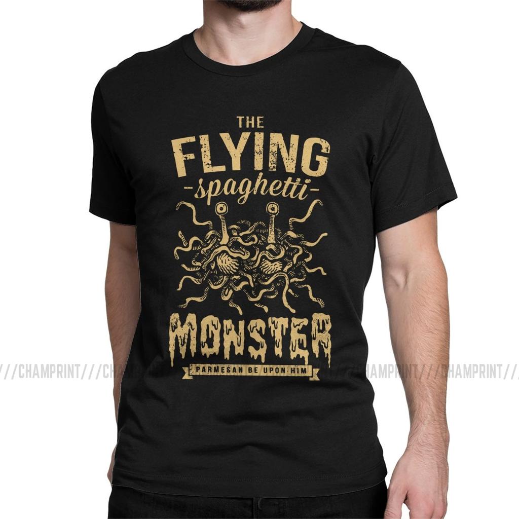 The Flying Spaghetti Monster T Shirt Men Funny T Shirt Round Neck Flying Spaghetti Monsterism Pastafarianism
