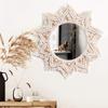 1pc Hand-woven Tapestry Makeup Mirror Decoration Wall Hanging, Can Be Used for Living Room Decoration, Bedroom, Balcony