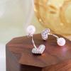 Light Luxury Pearl Love-hung Back-hanging Earrings for Women Fashion Temperament Lady Style Earrings
