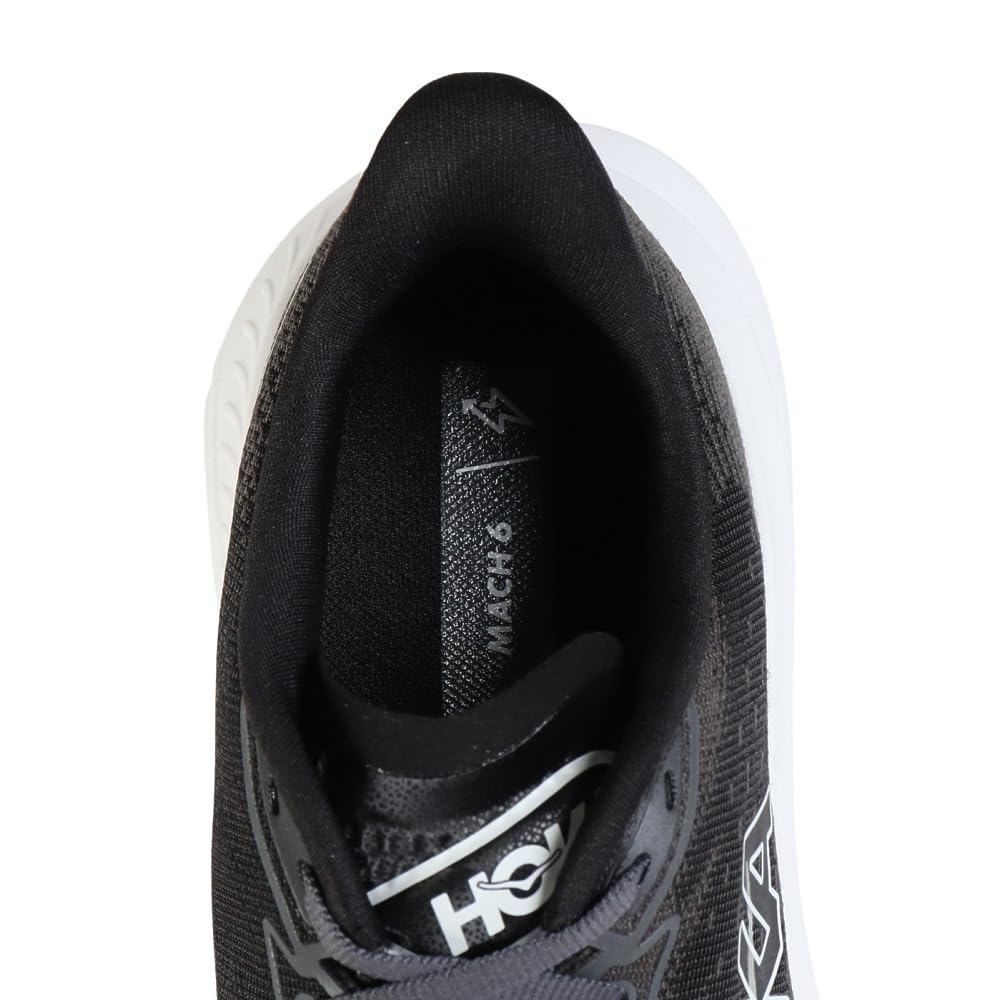 HOKA MACH 6 WIDE Running Jogging and Size Shoes, Shoes, 1147833-BWHT (Black White, 27.5, Men's)