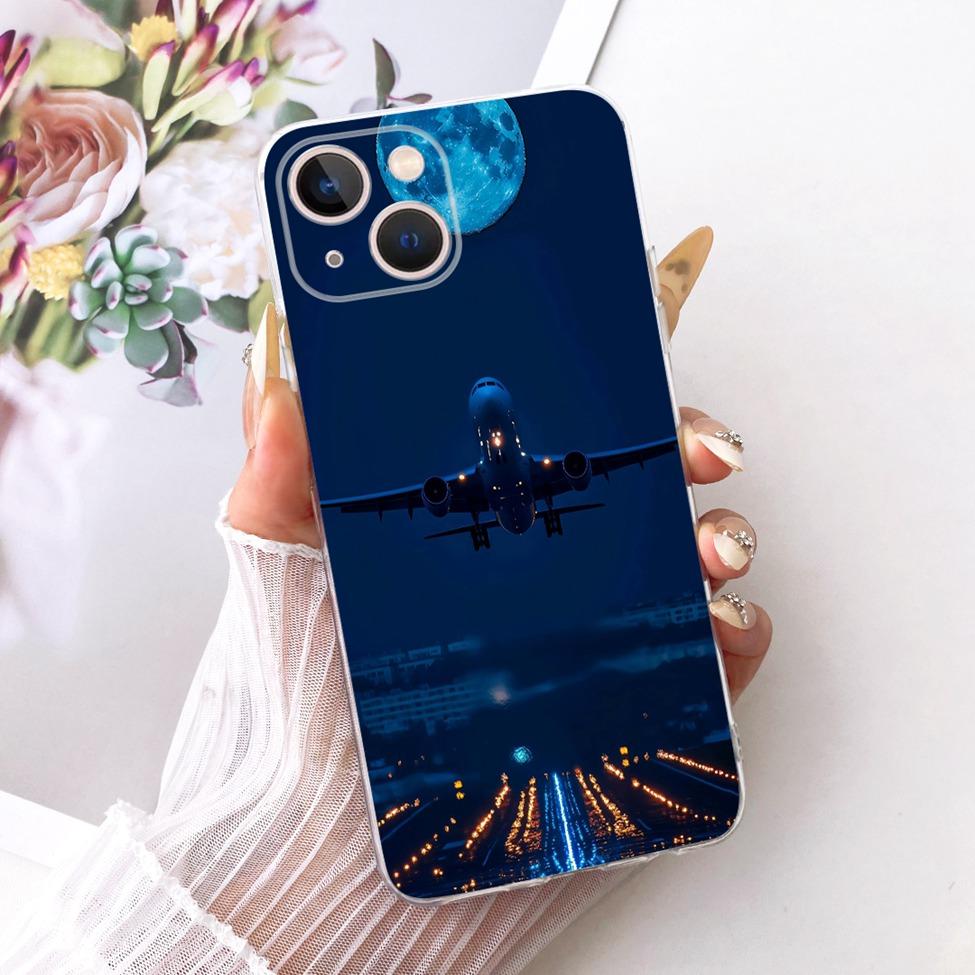 Transparent For iPhone 13 Case Cover Cute Cat Fashion Butterfly Funny Painted Casing A2633 A2482 A2631 A2634 A2635