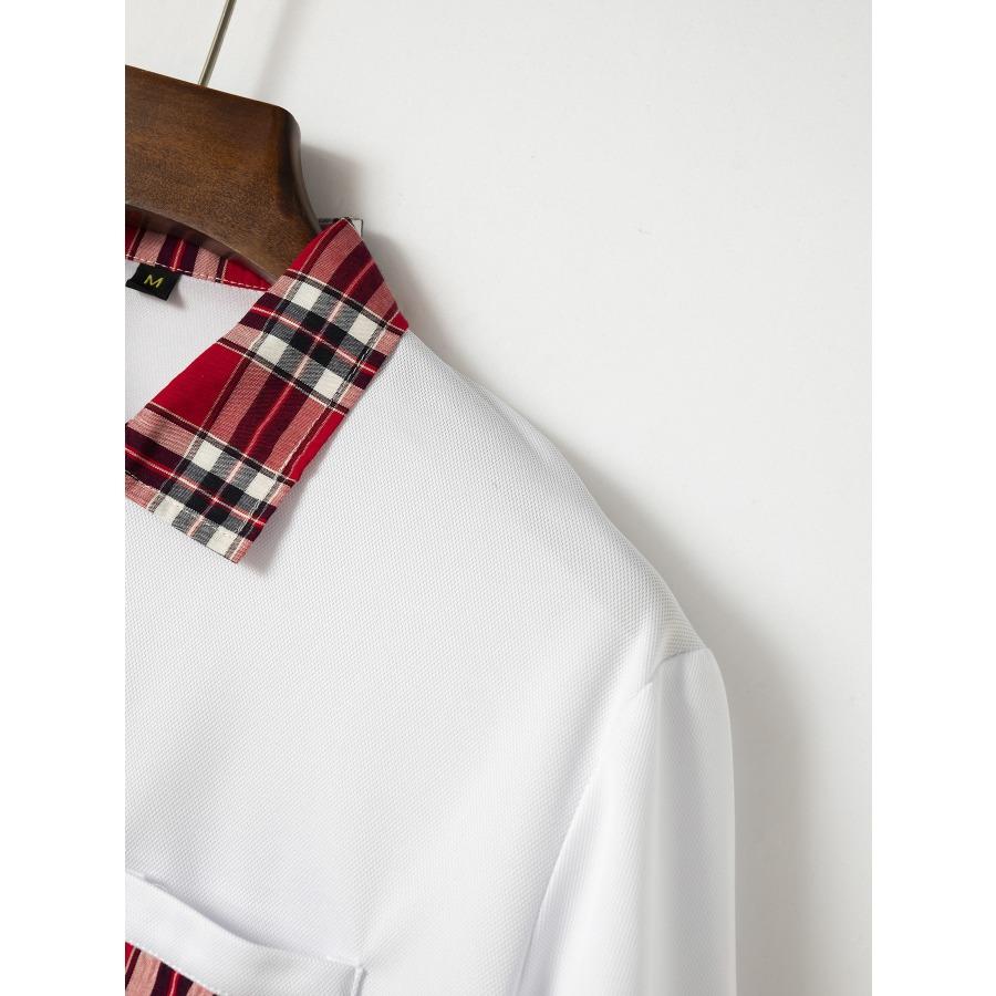 Летняя рубашка поло в клетку, мужская белая, черная, серая, синяя, с карманами на молнии, мужские спортивные рубашки поло с короткими рукавами